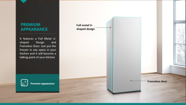 HISENSE UPRIGHT FREEZER (FV188N4AWN) 180L - Image 6