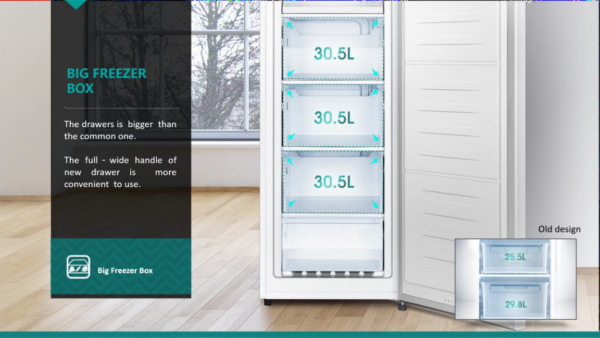 HISENSE UPRIGHT FREEZER (FV188N4AWN) 180L - Image 7