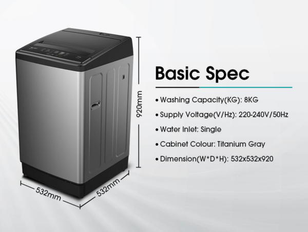 Top Load Washer 8.0KG (WTAG8511T) - Image 9