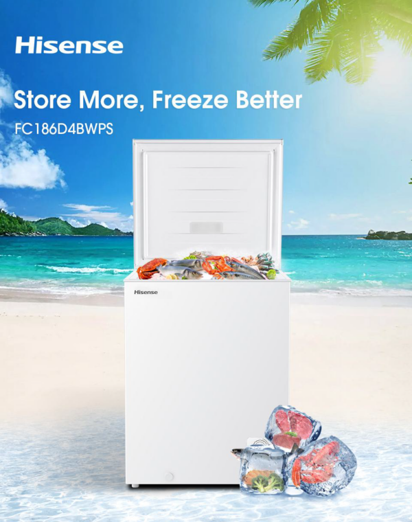 HISENSE CHEST FREEZER (FC186D4BWPS) 178L - Image 2
